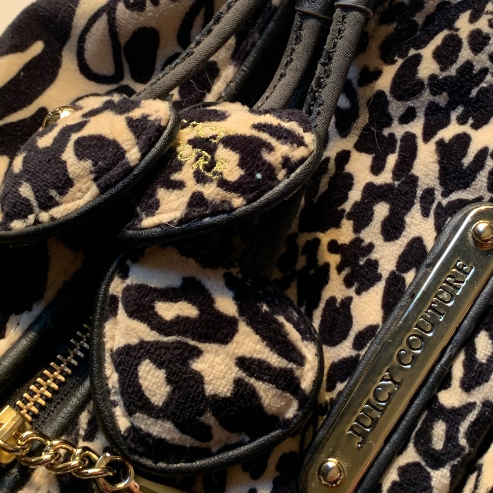 JUICY COUTURE leopard print furry shoulder bag